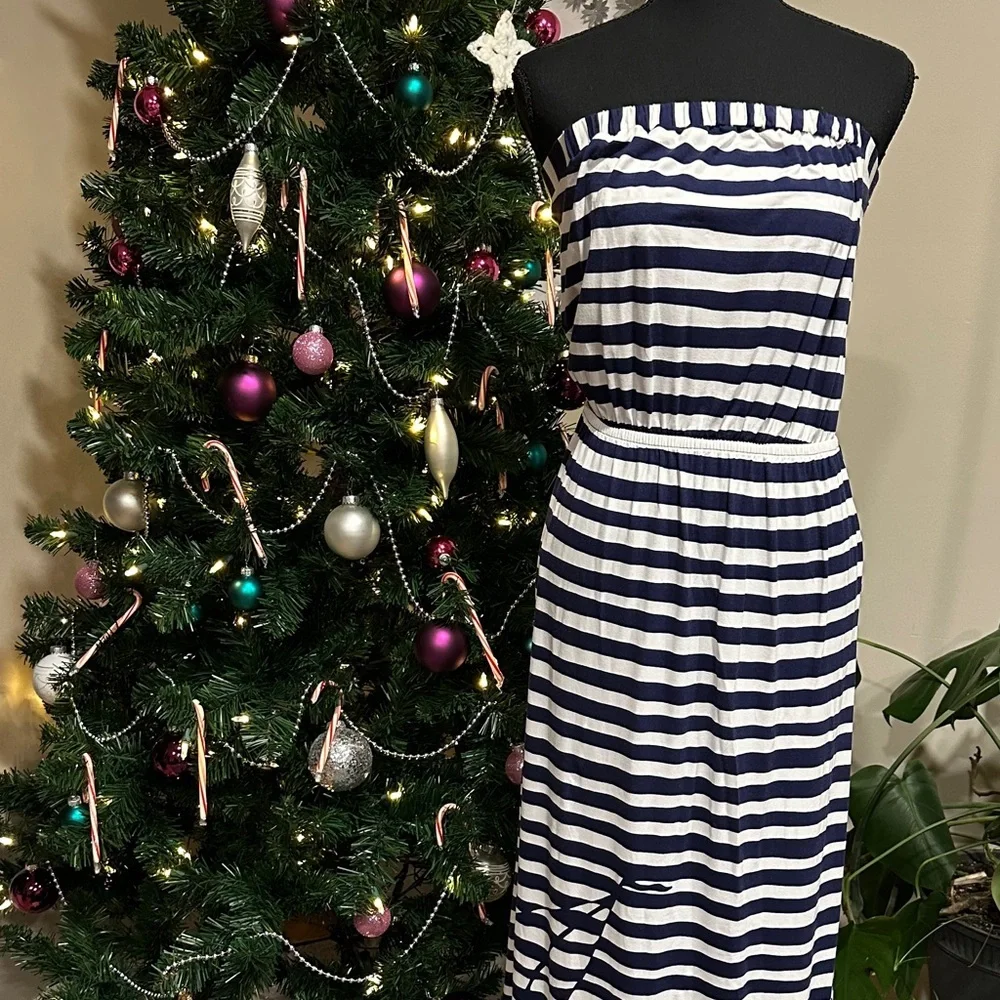 *LILLY PULITZER* Navy x White Striped Sleeveless Emmett Maxi Dress NWT Size S - Picture 4 of 14